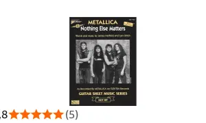 Okładka nut gitarowych z zespołem Metallica i tekstem "Nothing Else Matters".
