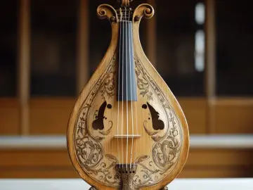Drewniane instrumenty ludowe z misternymi zdobieniami, gotowe do wydobycia pięknych melodii.