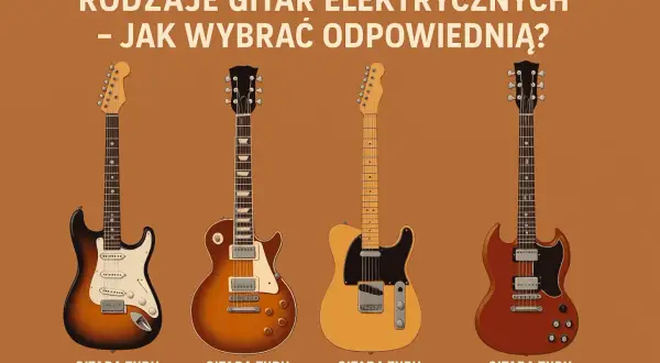 Cztery rodzaje gitar elektrycznych: Stratocaster, Les Paul, Telecaster i SG.